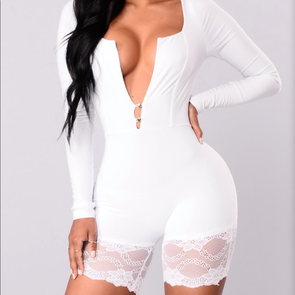 Lace trim jumpsuit
